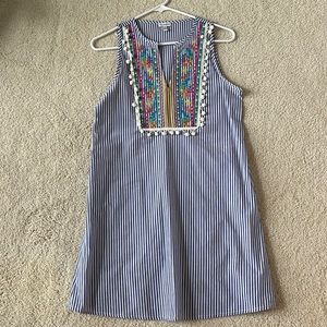 Pinstripe shift dress